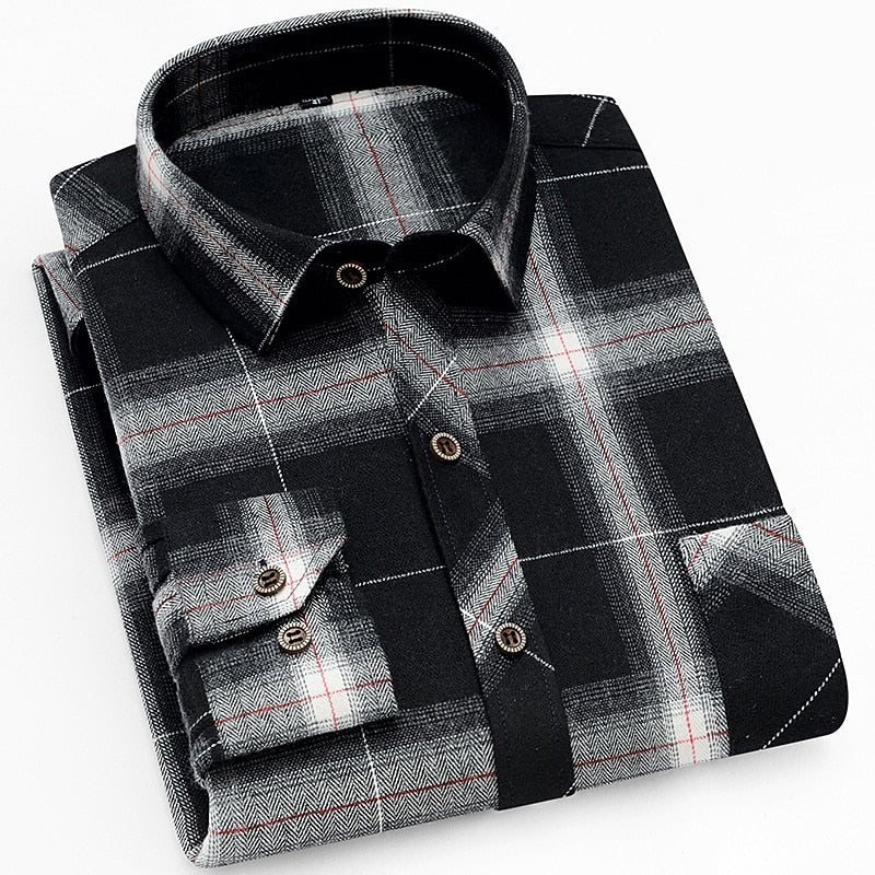 Men's black classic checked shirt