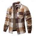 Men's khaki rugged check shirt jacket
